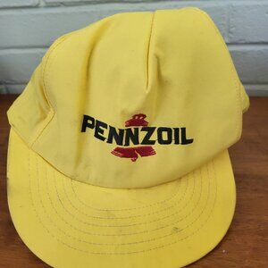 Vintage 1990s PENNZOIL Motor Oil HAT Cap Adjustable Snapback YELLOW ET